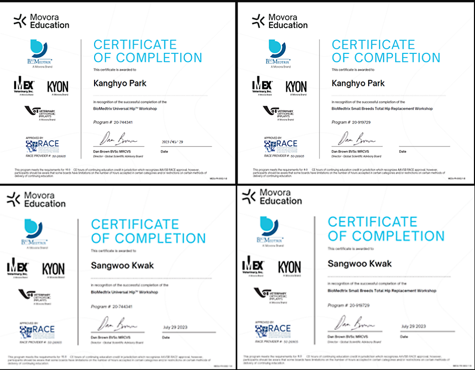 THR 인공 고관절 수술 전문 교육 수료 이미지